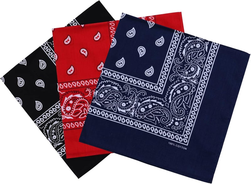 la ceida Store ربطات رأس قطنية للرجال والنساء بيسلي كاوبوي منديل يدوي للشعر 22x22 - Image 1